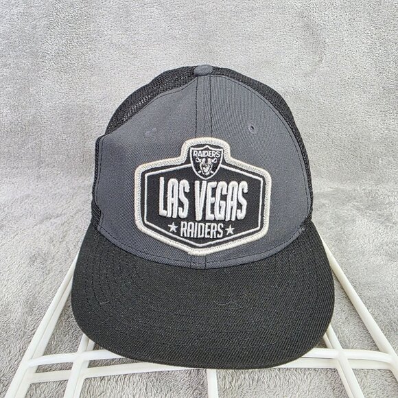 Las Vegas Raiders New Era 9Fifty Snapback Hat Black/Gray Mesh Adjustable NFL Cap - Picture 2 of 8